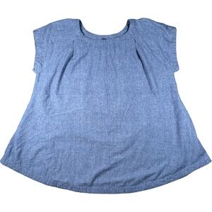 Free People Blue Cotton Over Sized Tunic Women’s XS Pockets